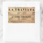 La Traviata World Premiere Poster (1853) Rechteckiger Aufkleber (Tasche)