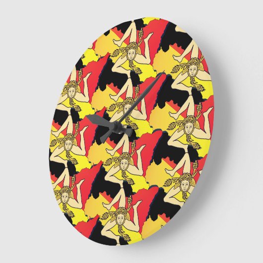 La Trinacria Clock Große Wanduhr (Winkel)