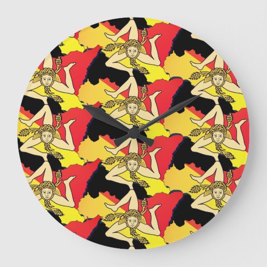 La Trinacria Clock Große Wanduhr (Vorderseite)