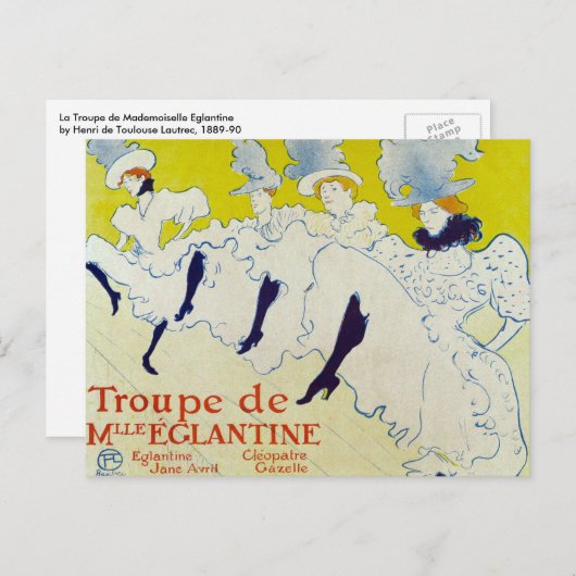 La Troupe de Mlle Eglantine - Toulouse Lautrec Postkarte (Vorne/Hinten)