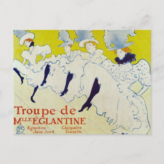 La Troupe de Mlle Eglantine - Toulouse Lautrec Postkarte (Vorderseite)