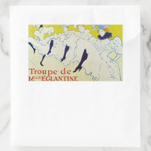 La Troupe de Mlle Eglantine - Toulouse Lautrec Rechteckiger Aufkleber (Tasche)