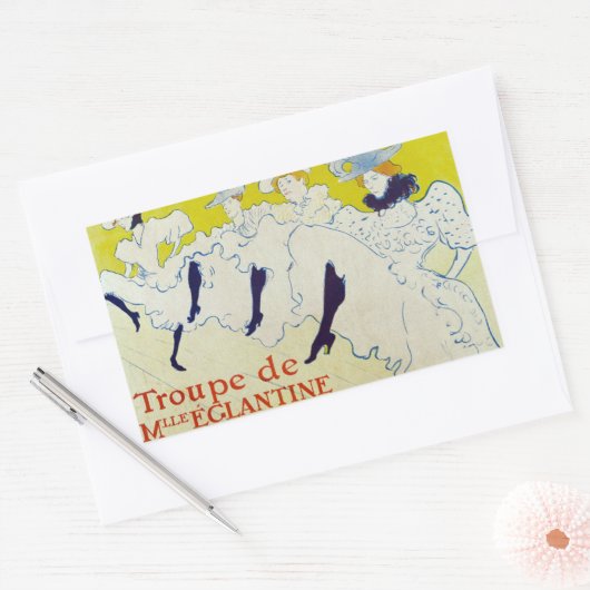 La Troupe de Mlle Eglantine - Toulouse Lautrec Rechteckiger Aufkleber (Umschlag)