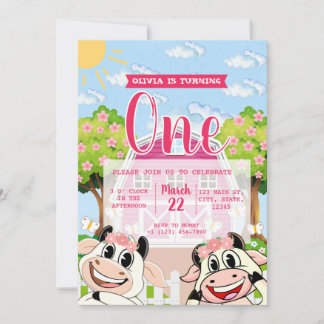 La Vaca Lola Birthday Einladung