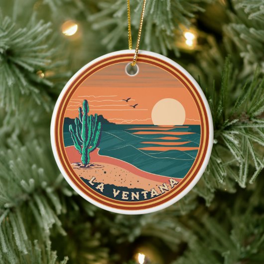 La Ventana Beach Baja Mexiko Weihnachtsstrand Keramik Ornament (Baum)