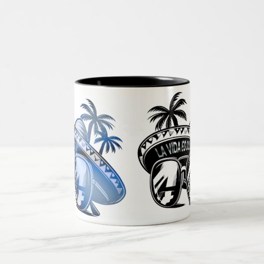 La Vida Es Bella - Sombrero Sommerdesign Zweifarbige Tasse (Mittel)