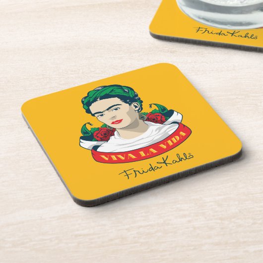La Vida Frida Kahlos | Viva Getränkeuntersetzer (Linke Seite)