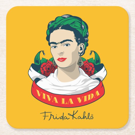 La Vida Frida Kahlos | Viva Rechteckiger Pappuntersetzer (Vorderseite)