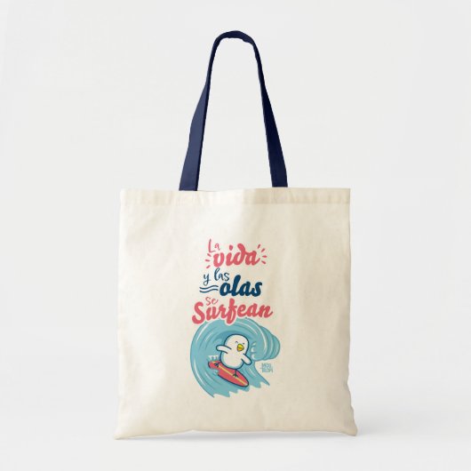 │La vida y las olas se surfean Tragetasche (Vorne)