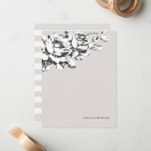 La Vie en Rose Blumengestation - Grau Mitteilungskarte (Vorderseite/Rückseite Beispiel)