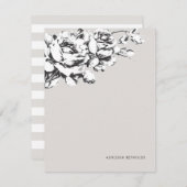 La Vie en Rose Blumengestation - Grau Mitteilungskarte (Vorne/Hinten)