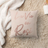La Vie en Rose Französisch Zitat Rose Gold Pink Kissen (Decke)