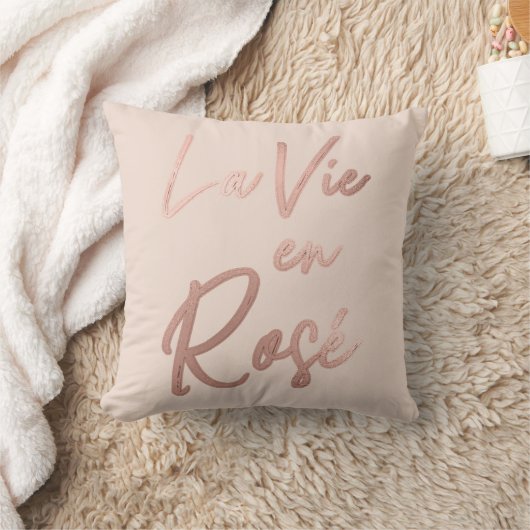 La Vie en Rose Französisch Zitat Rose Gold Pink Kissen (Decke)