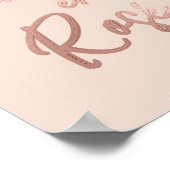 La Vie en Rose Französisch Zitat Rose Gold Pink Poster (Ecke)