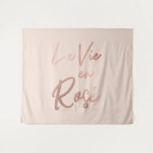 La Vie en Rose Französisch Zitat Rose Gold Pink Wandteppich (Vorderseite (Horizontal))