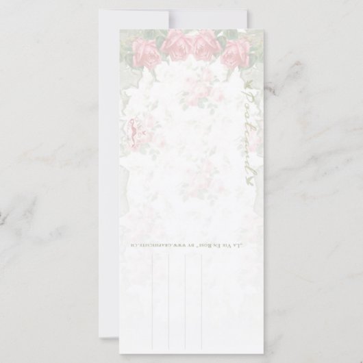 La Vie en Rose - Kalender, Postkarte, Lesezeichen (Rückseite)