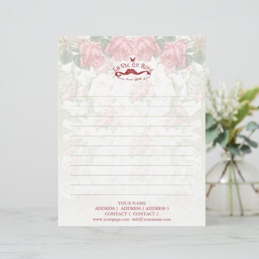 La Vie en Rose - Letterhead / Stationäre Briefkopf (Stehend Vorderseite)