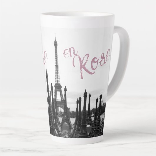 La Vie en Rose Paris Eiffel Tower Latte Tasse (Rechte Ecke)