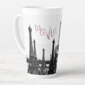 La Vie en Rose Paris Eiffel Tower Latte Tasse (Linke Ecke)