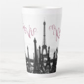 La Vie en Rose Paris Eiffel Tower Latte Tasse (Vorderseite)