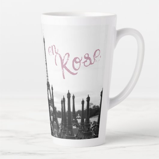 La Vie en Rose Paris Eiffel Tower Latte Tasse (Rechts)