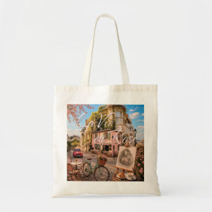 La Vie En Rose Paris Montmartre Café Illustration Tragetasche