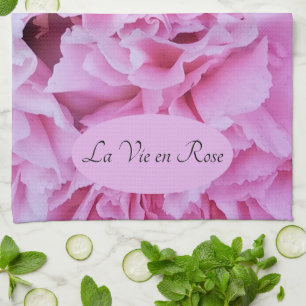 La Vie en Rose Pink Carles Geschirrtuch
