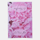 La Vie en Rose Pink Carles Geschirrtuch (Vertikal)