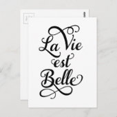 la vie est belle, das Leben ist schön, französisch Postkarte (Vorne/Hinten)
