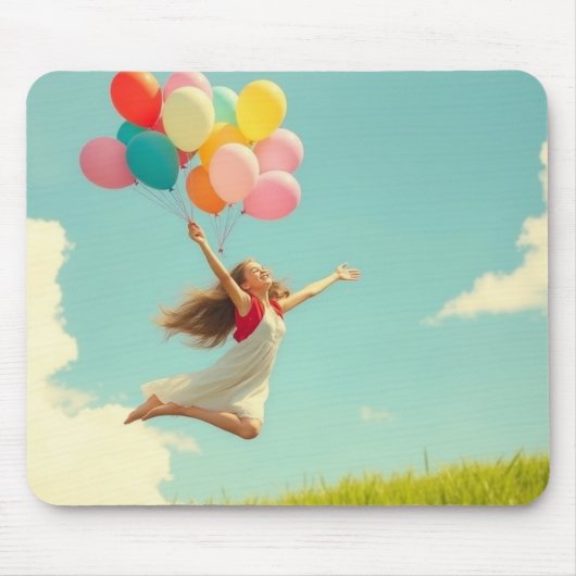 La Vie Est Belle Girls mit Balloons. Mousepad (Vorne)