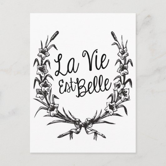 La Vie Est Belle Postkarte (Vorderseite)