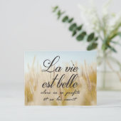 La vie est belle postkarte (Stehend Vorderseite)