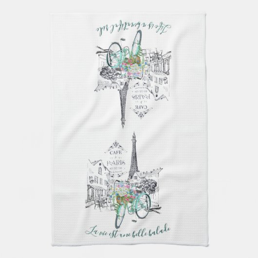 La vie est une belle balade geschirrtuch (Vertikal)