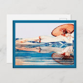 La Vie Parisienne - Bathers Reflektion Postkarte (Vorne/Hinten)