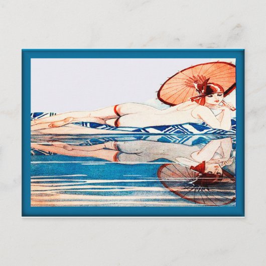 La Vie Parisienne - Bathers Reflektion Postkarte (Vorderseite)