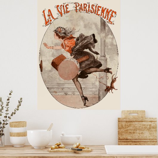 La Vie Parisienne - Partir, c'est.. courir un peu. Poster (Küche)