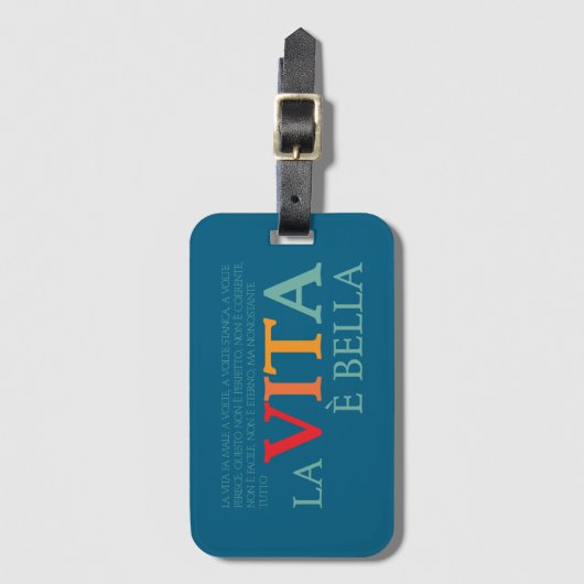 La vita è bella gepäckanhänger (Vorderseite Vertikal)