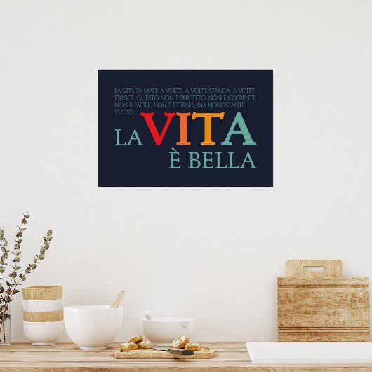 La vita è bella poster (Küche)