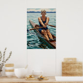 LA VOGUEUSE (The Rower) - Original Art Deco Artwor Poster (Küche)