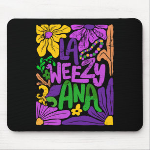 La Weezy Ana Boho Blume Groovy Mardi Gras Mousepad