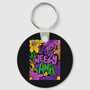 La Weezy Ana Boho Blume Groovy Mardi Gras Schlüsselanhänger