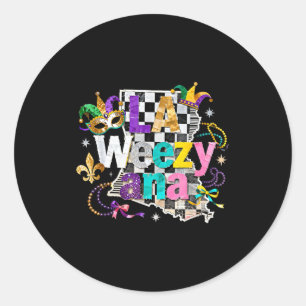 La Weezy Ana Louisiana Mardi Gras Karneval Design  Runder Aufkleber
