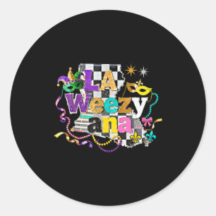 La Weezy Ana Louisiana Mardi Gras Karneval Design Runder Aufkleber