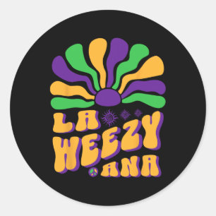 La Weezy Ana Mardi Gras Louisiana La Weezy Ana Car Runder Aufkleber