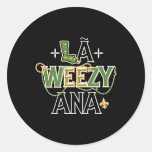 La Weezy Ana Mardi Gras Runder Aufkleber
