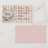 La zierliches Famille auf rosa und Visitenkarte (Vorne/Hinten)