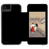 La zitieren Kunst-Deko-Szene Incipio iPhone Geldbeutel-Hülle (Folio Geöffnet)