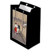 La zitieren Kunst-Deko-Szene Mittlere Geschenktüte (Rückseite Schrägansicht)