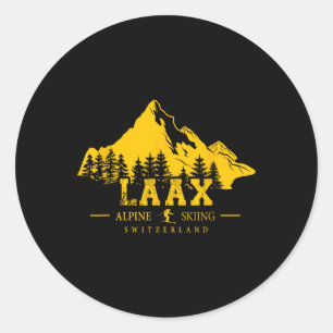 Laax Schweiz Skigebiet Lugano Runder Aufkleber