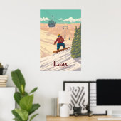 Laax Schweiz Snowboarden Reiseplakat Poster (Heimbüro)